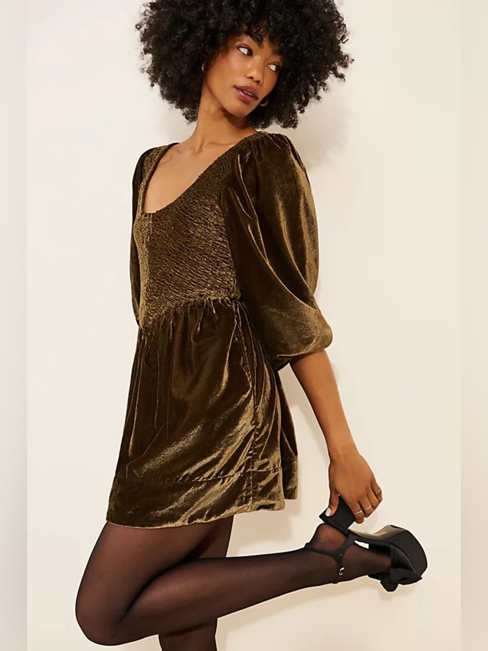 Free People Farrier Velvet Mini Dress NWT